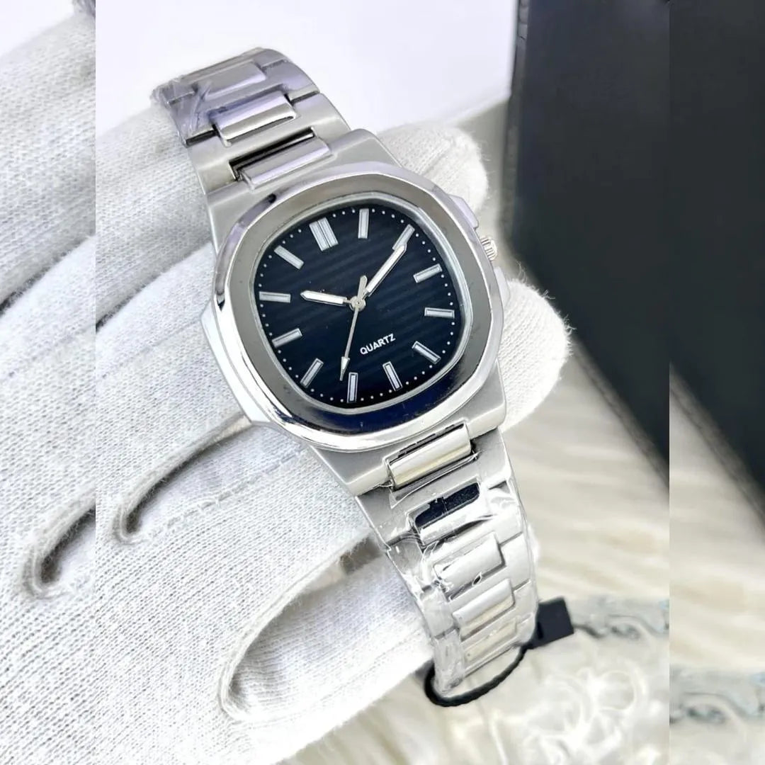 Men's Square Analogue Watch with Chain Strap