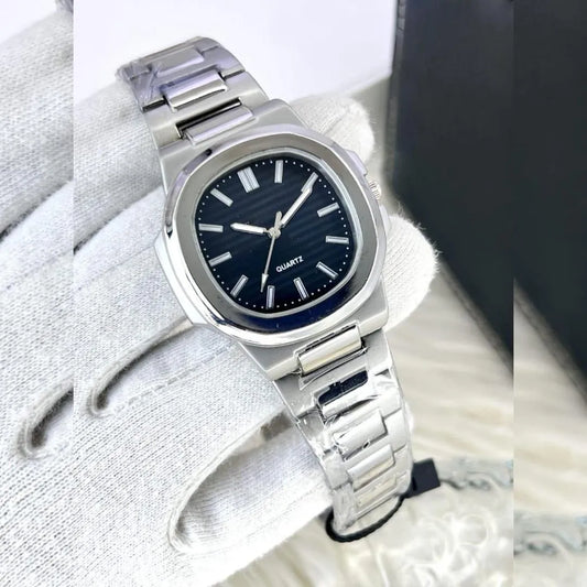 Men's Square Analogue Watch with Chain Strap