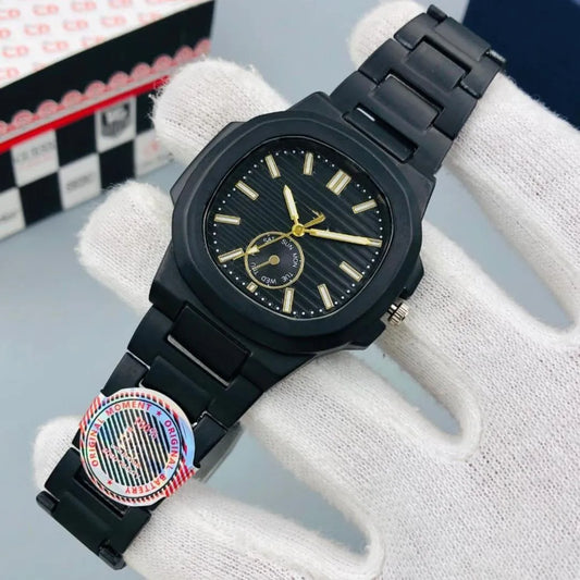 Men's Square Analogue Watch with Chain Strap