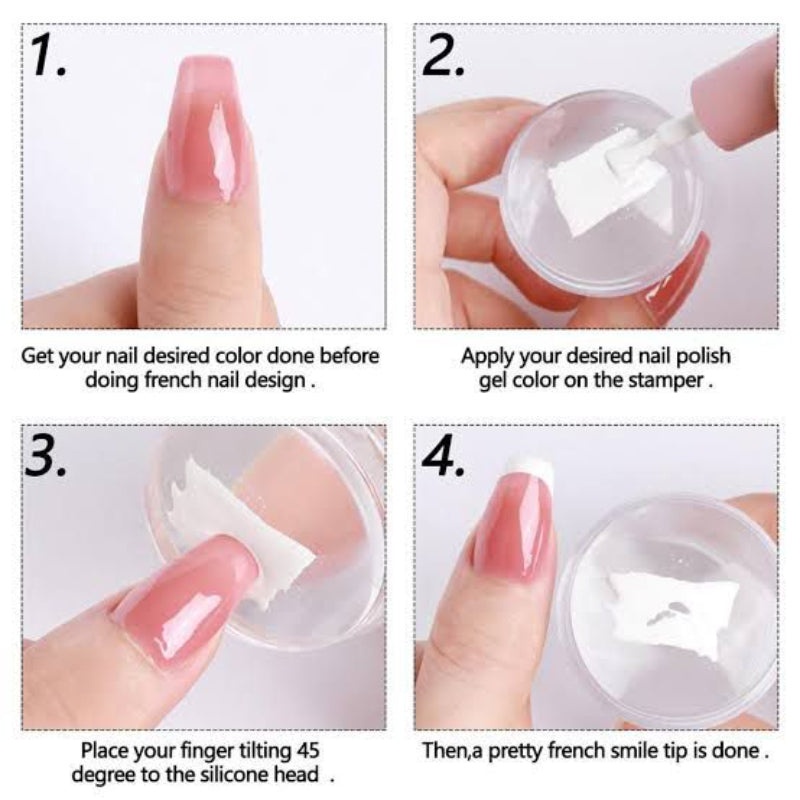 4-Piece Silicone Nail Stamper Set for Effortless Nail Art