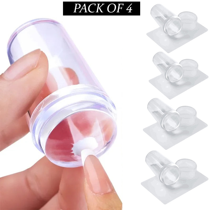 4-Piece Silicone Nail Stamper Set for Effortless Nail Art