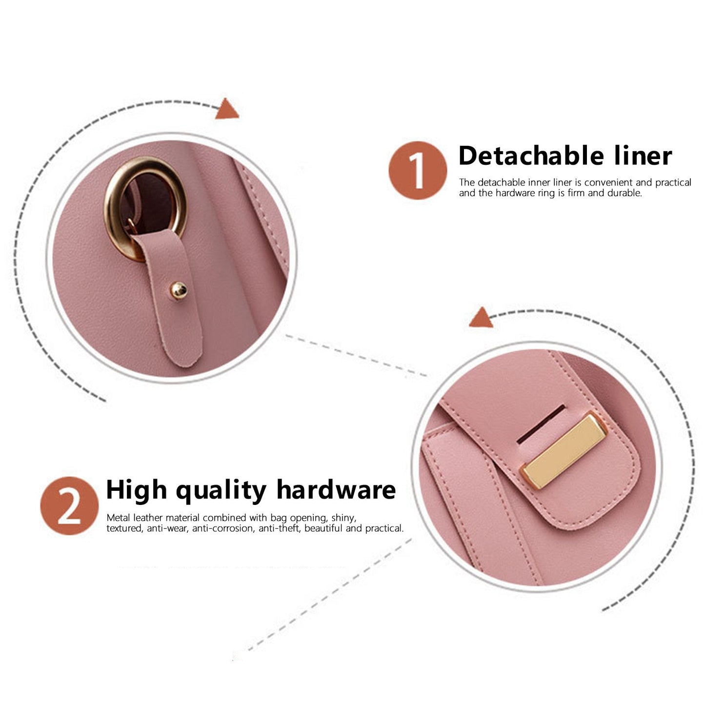 Luxury 3Pcs Leather HandBag - IMPORTED QUALITY