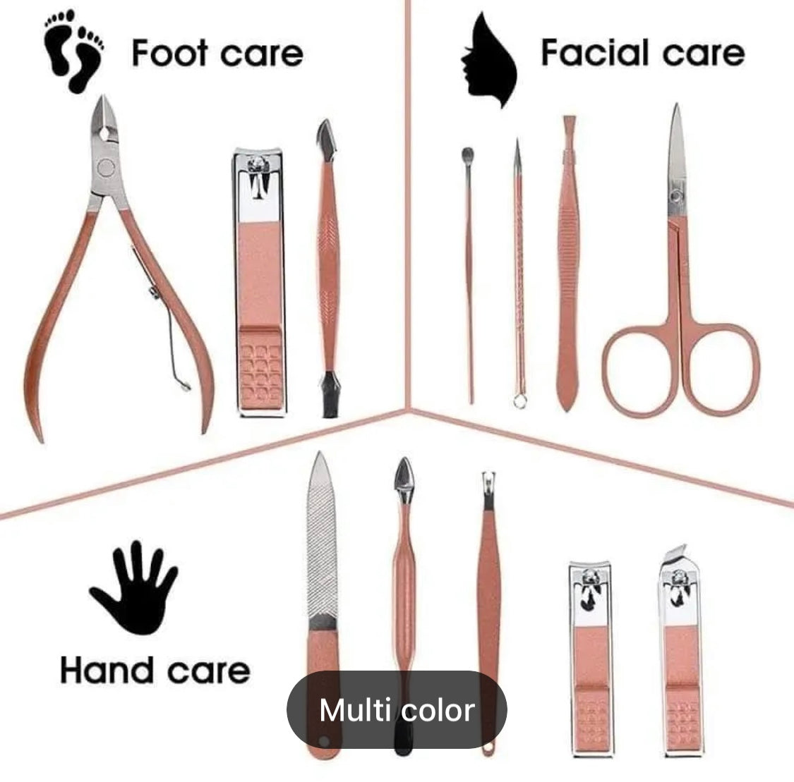 16pcs Manicure Pedicure Grooming Kit, Stainless Steel set