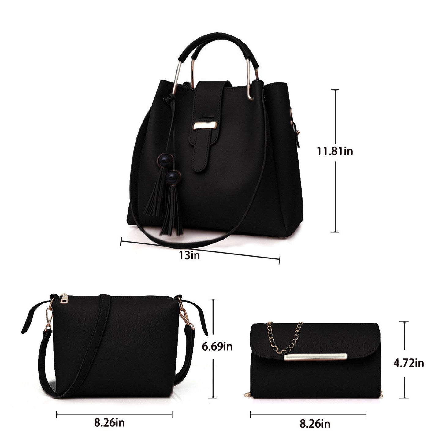 Luxury 3Pcs Leather HandBag - IMPORTED QUALITY