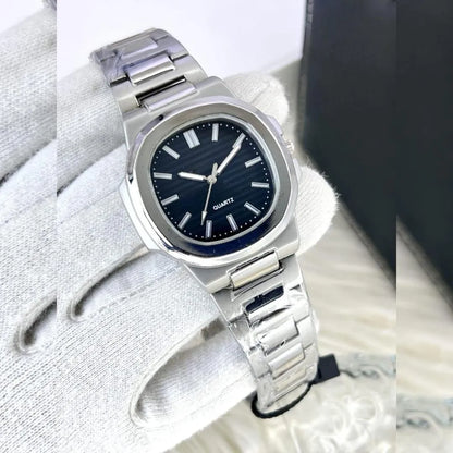 Men's Square Analogue Watch with Chain Strap