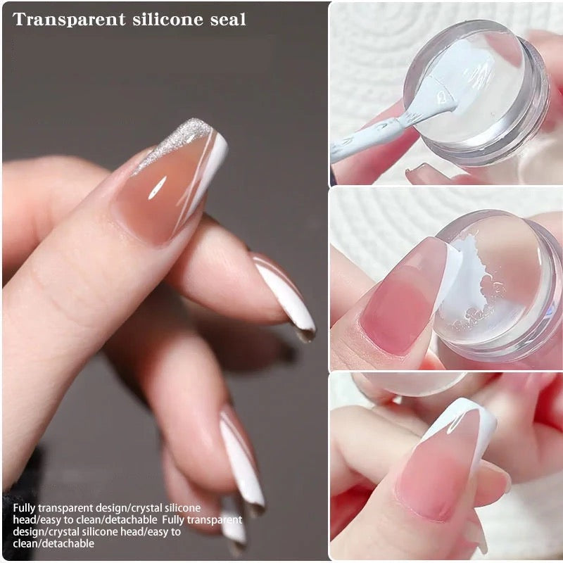 4-Piece Silicone Nail Stamper Set for Effortless Nail Art