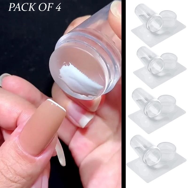 4-Piece Silicone Nail Stamper Set for Effortless Nail Art